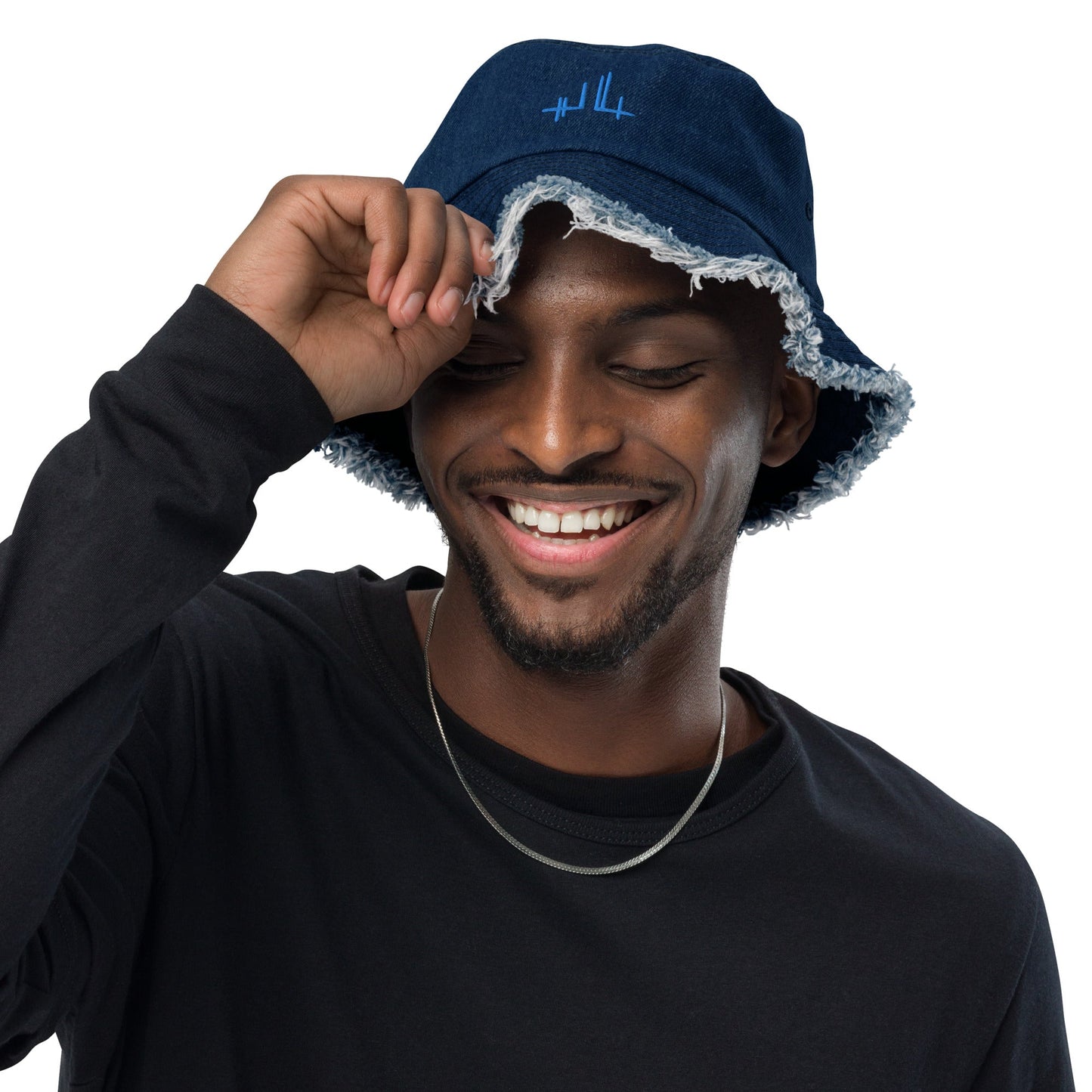Bob en denim effet usé - signature bleue - Jiel - artiste