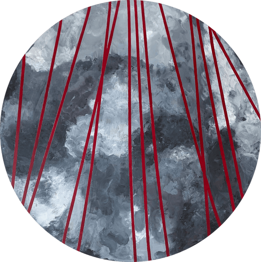 Prix sur demande - Nuages - tondo - Jiel - artiste