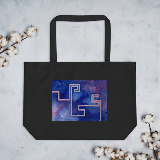 Serpent cosmique / Cosmic snake - Grand tote bag bio - Jiel - artiste